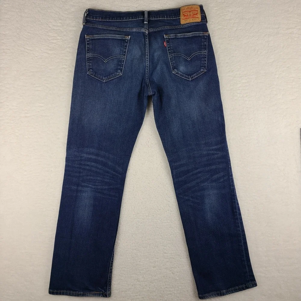 Levi's 514 Jeans Mens 36x32 Blue Straight Fit‎ Dark Wash Denim